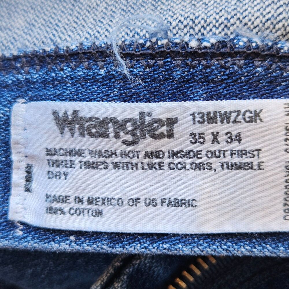 Wrangler Cowboy Cut Jeans Mens Size 35 X 34 Blue 13MWZGK Medium Wash 100% Cotton - Picture 6 of 9